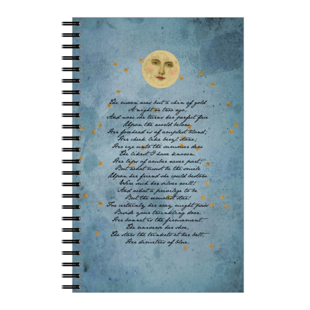 the Moon - Blue Notebook, 5x8, Blue