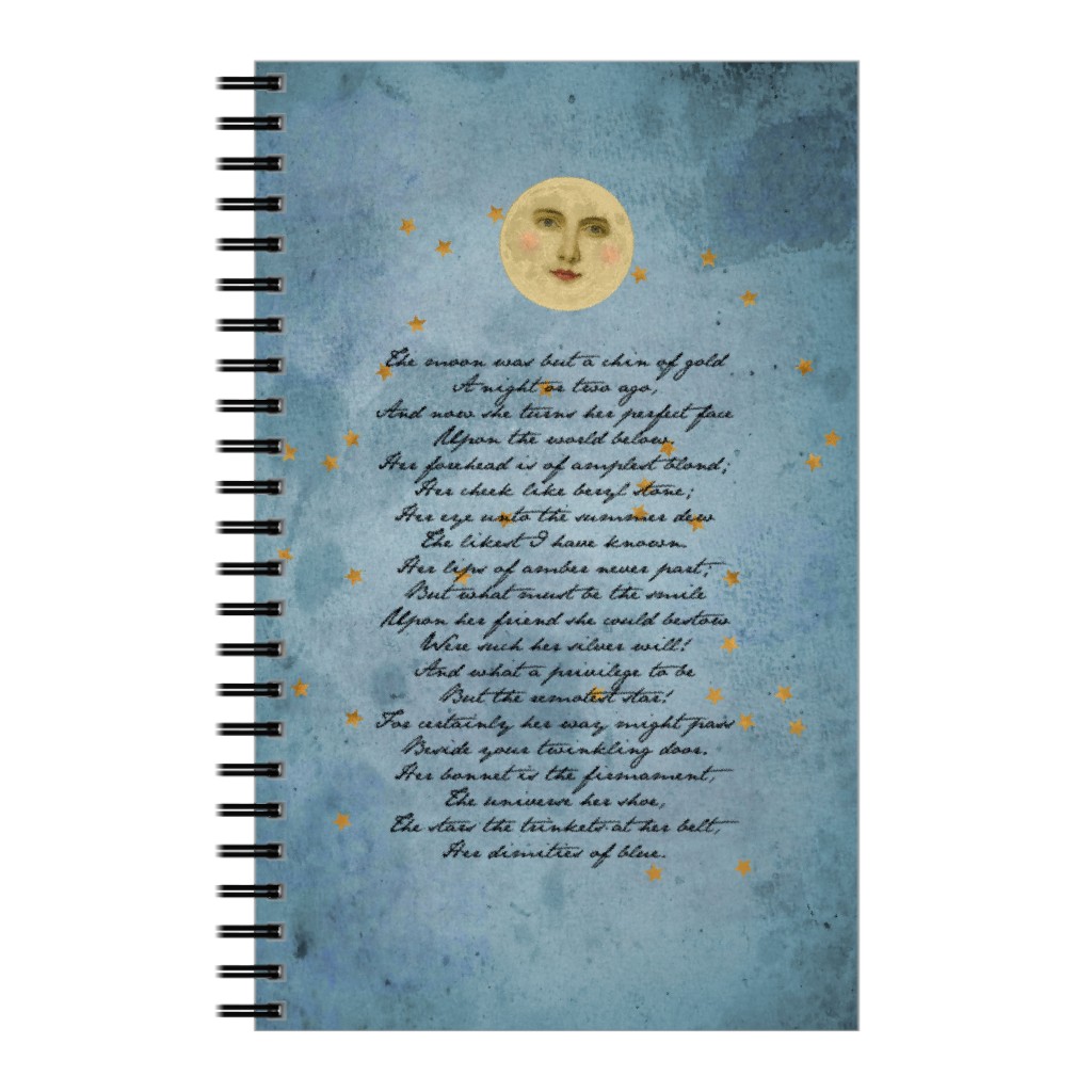 the Moon - Blue Notebook, 5x8, Blue, True Blue