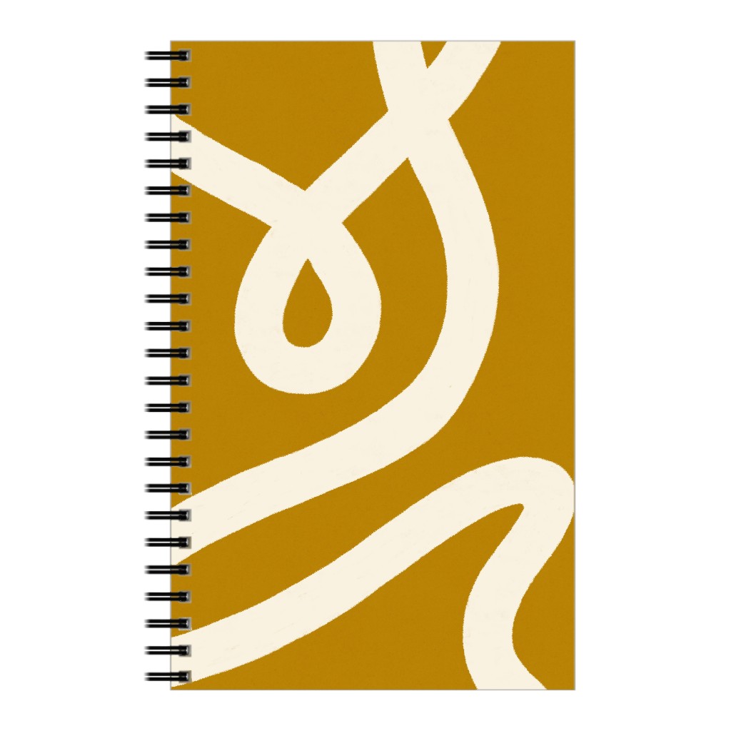 Tangled Brush Strokes V Notebook, 5x8, Yellow