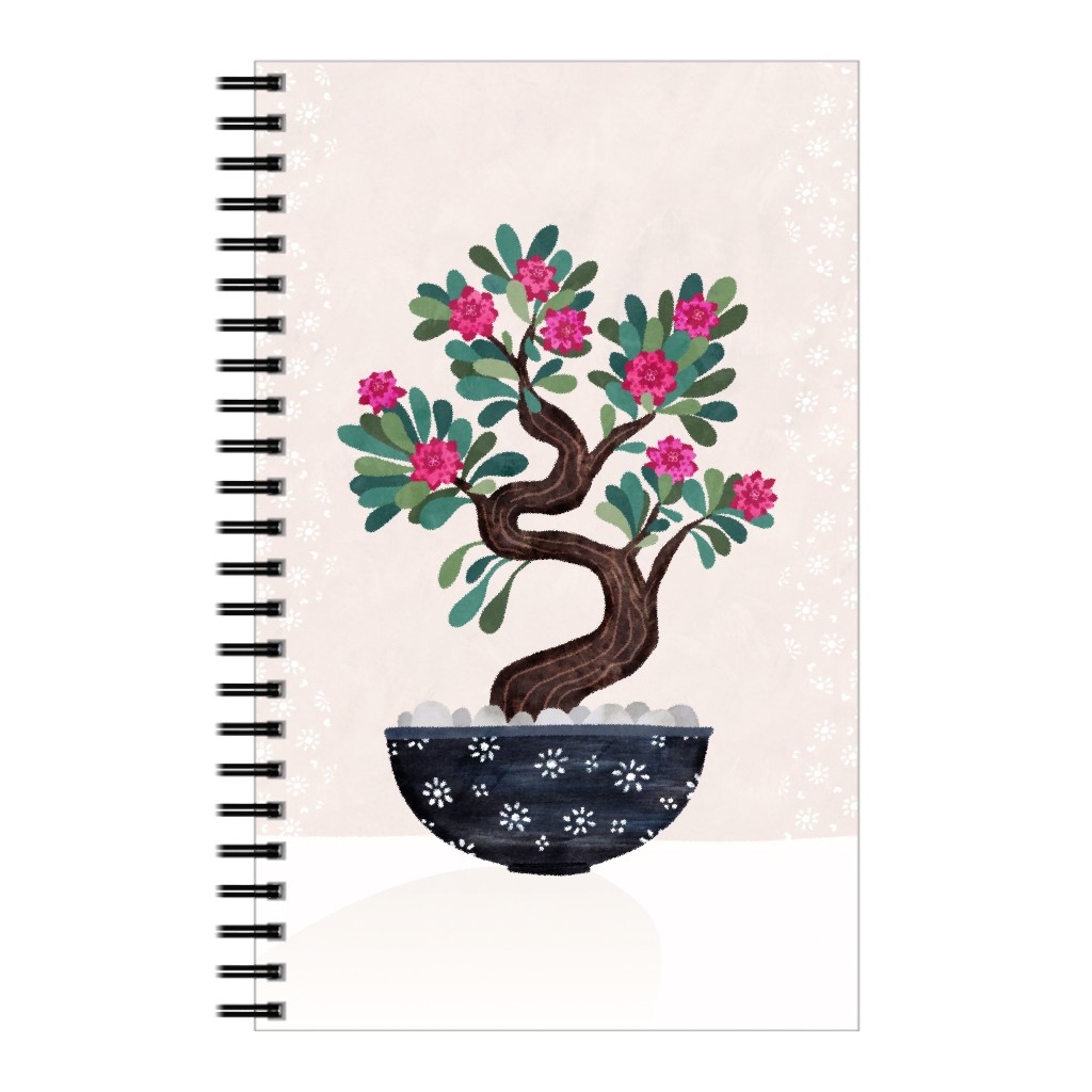 Bonsai - Pink Notebook, 5x8, Pink, Bright Pink