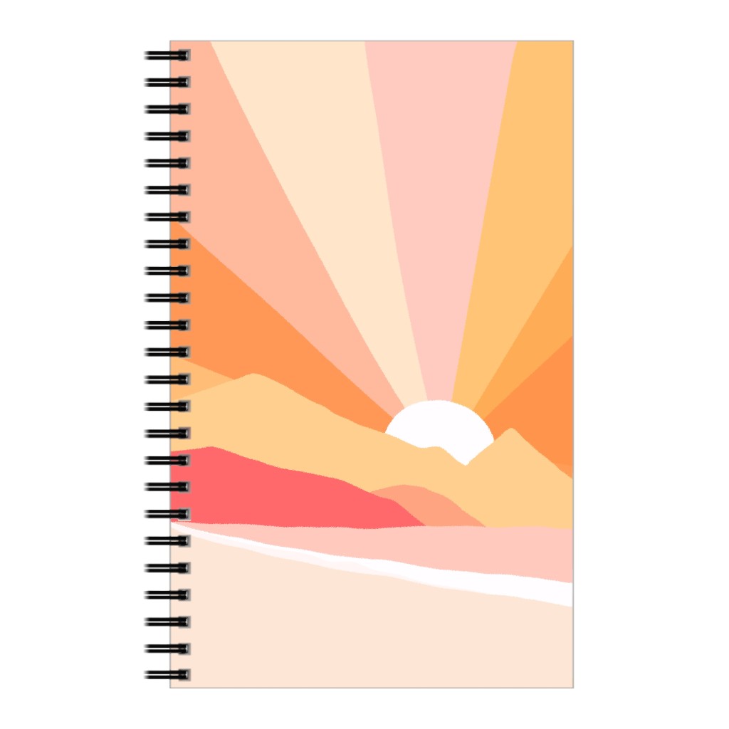 Retro Summer Coast - Warm Notebook, 5x8, Multicolor