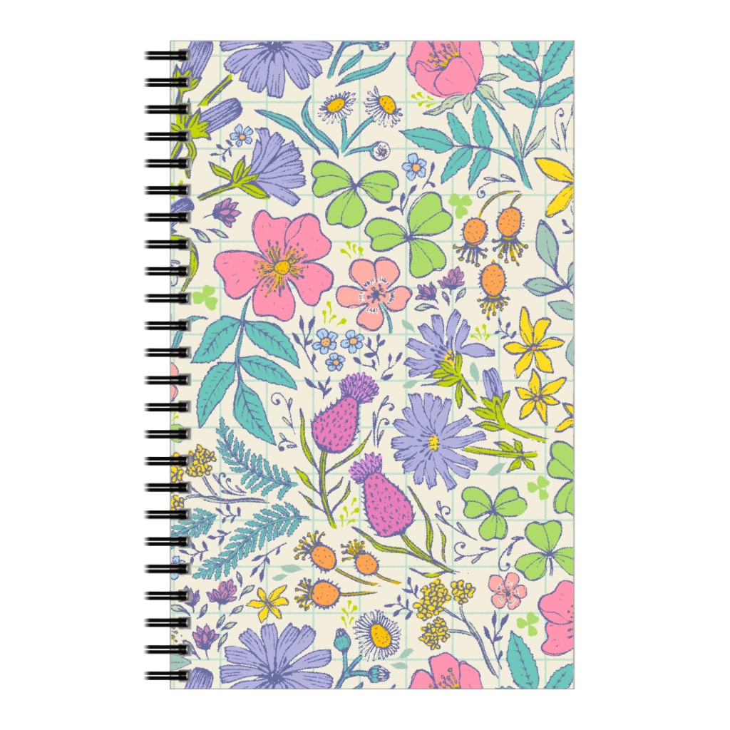 Hand Drawn Flowers - Multi Notebook, 5x8, Multicolor