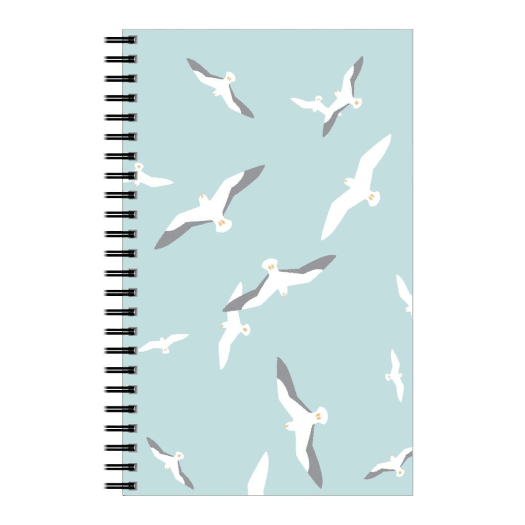 Flying Seagulls - Blue Notebook, 5x8, Blue, True Blue