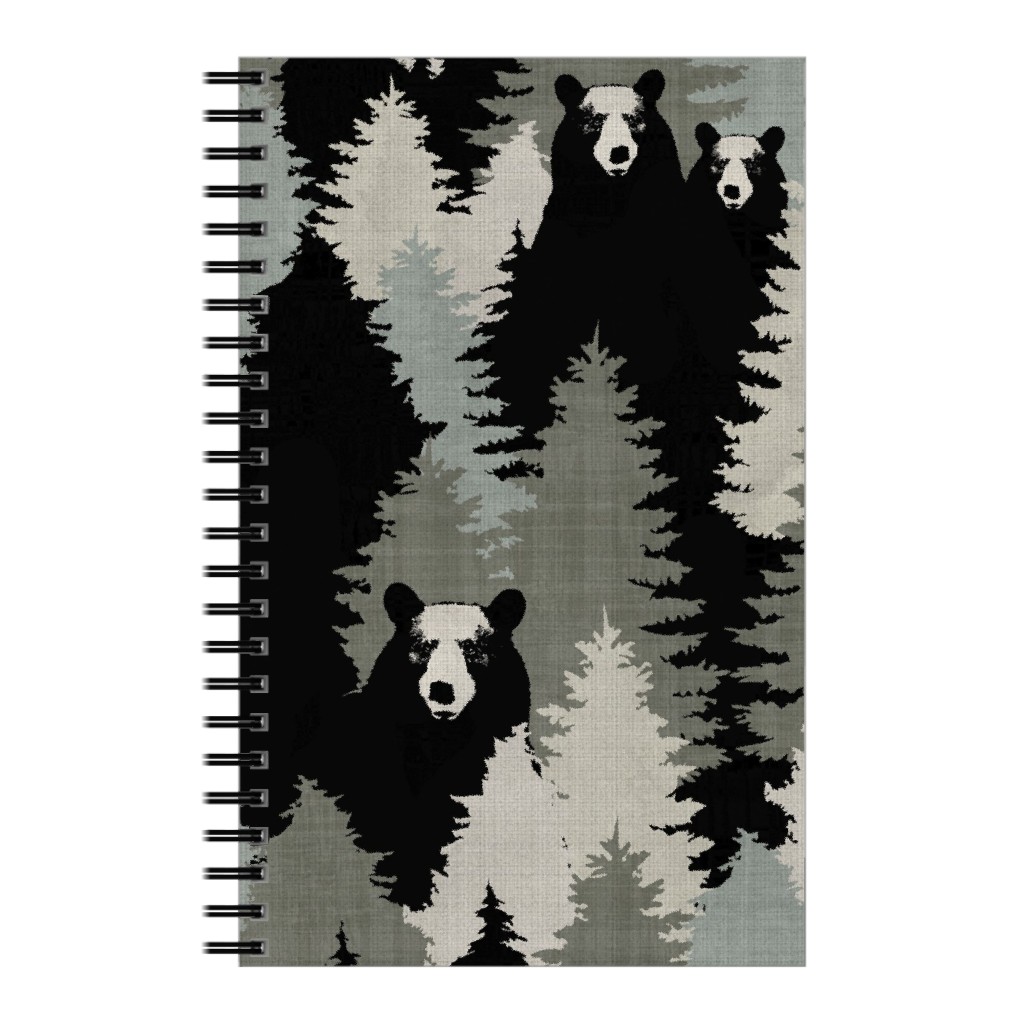 Bears Texture - Green Notebook, 5x8, Green, Classic Green