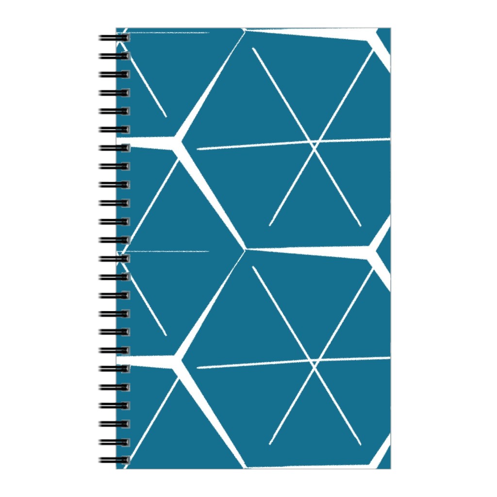 Hexagons - Blue Notebook, 5x8, Blue