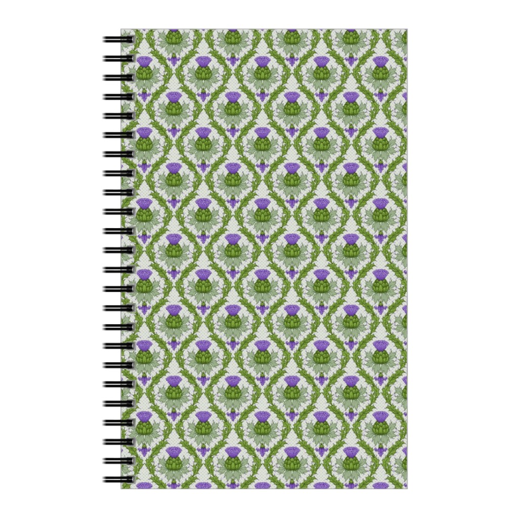 Thistle Damask - Green Notebook, 5x8, Green