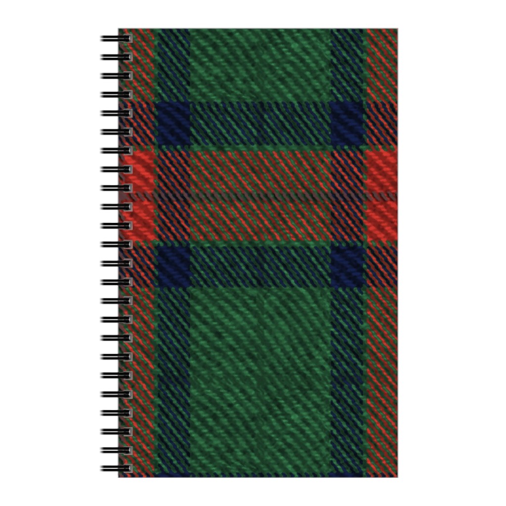 Holiday Tartan Notebook, 5x8, Green, Classic Green