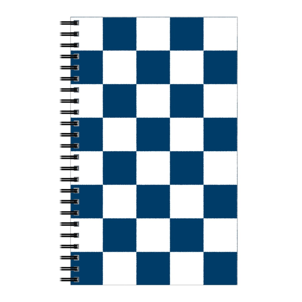 Wonderland Checkerboard - Lonely Angel Blue & White Notebook, 5x8, Blue, True Blue