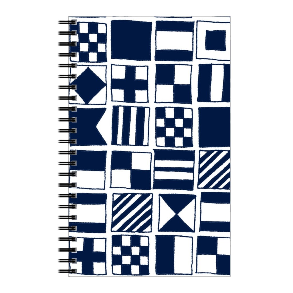Sailing Flags - Navy Blue Notebook, 5x8, Blue