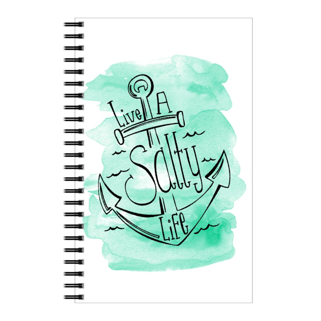 Live a Salty Life Notebook, 5x8, Green
