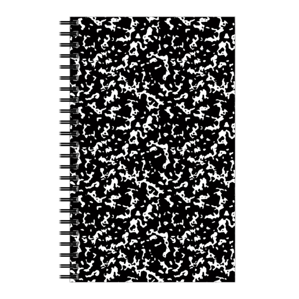 Composition Notebook - Black and White Notebook, 5x8, Black