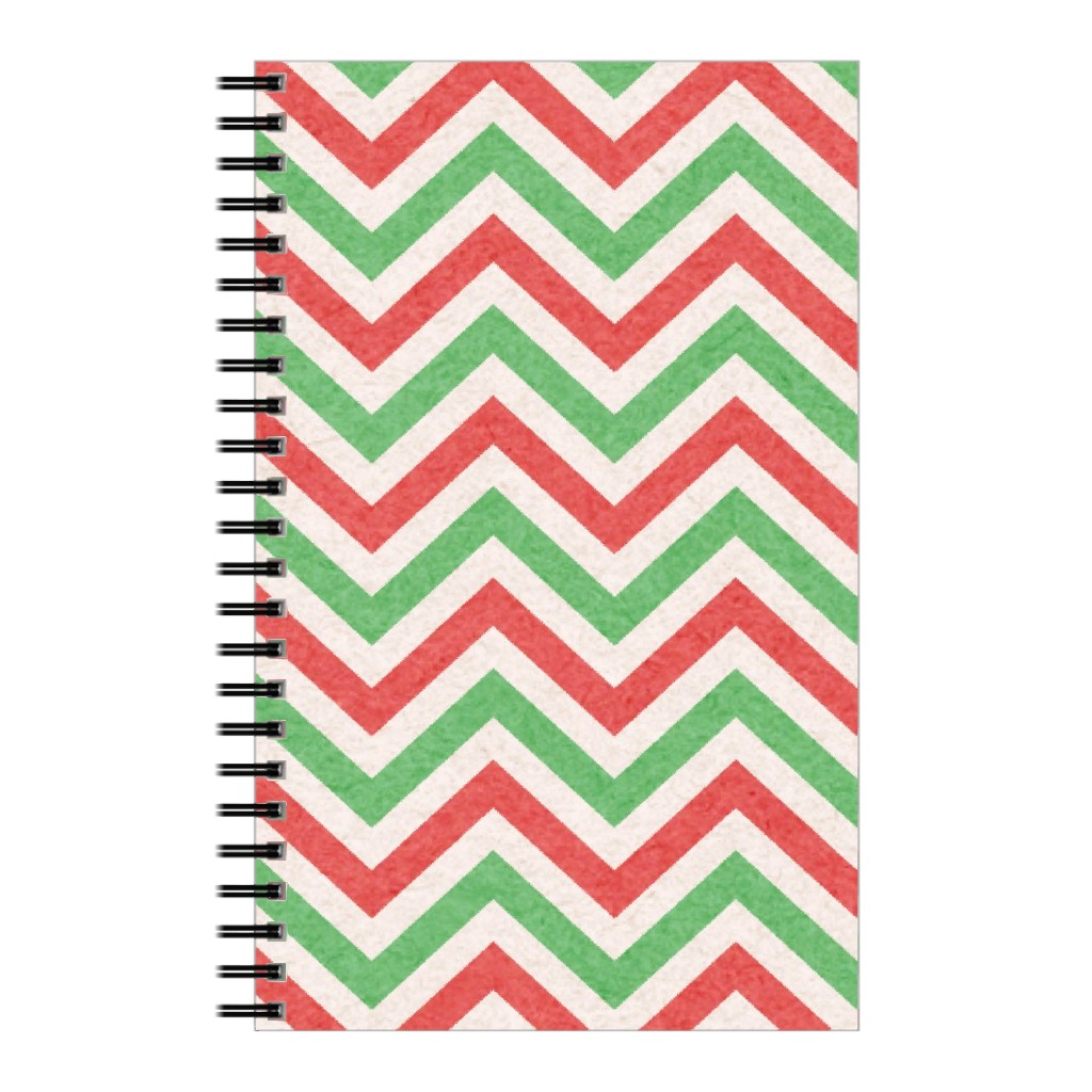 Mottled Holiday Zigzags Notebook, 5x8, Multicolor