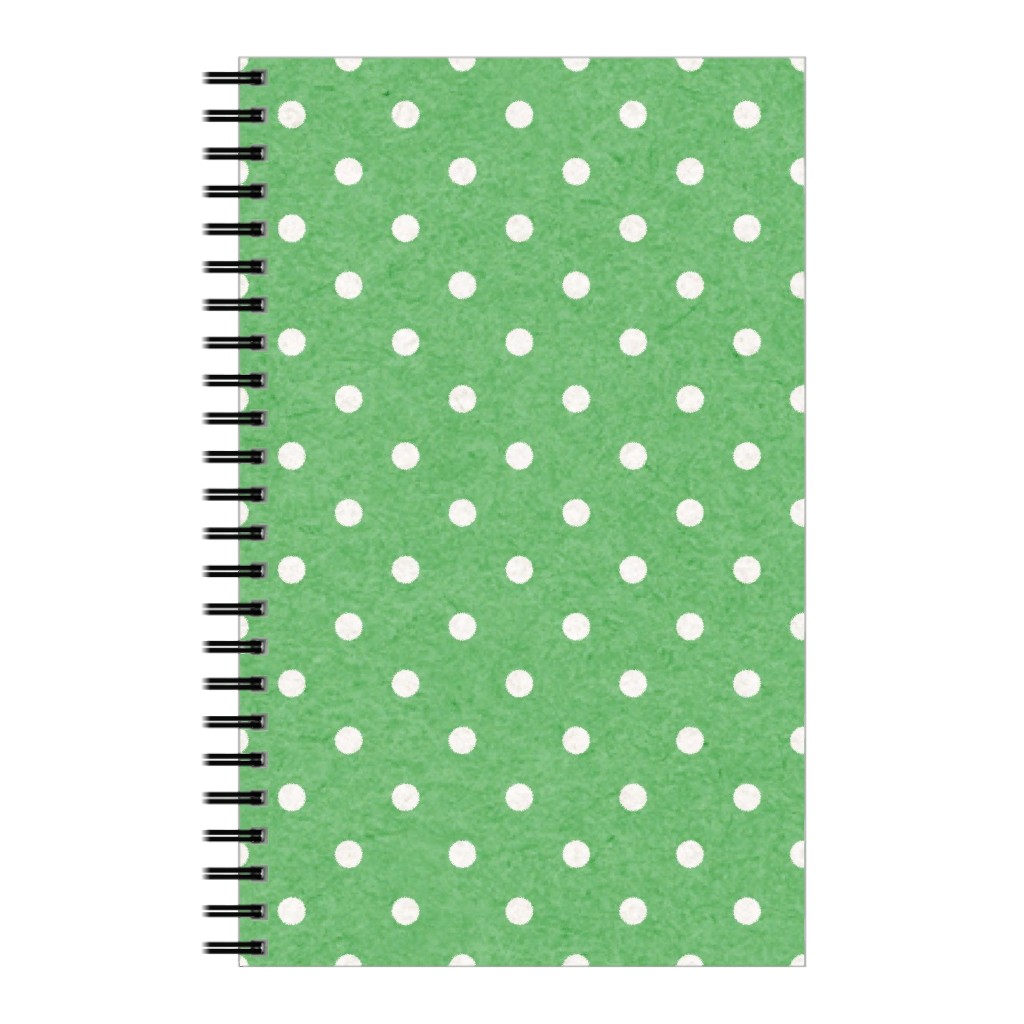 Mottled Xmas Polkadots - Green Notebook, 5x8, Green, Classic Green