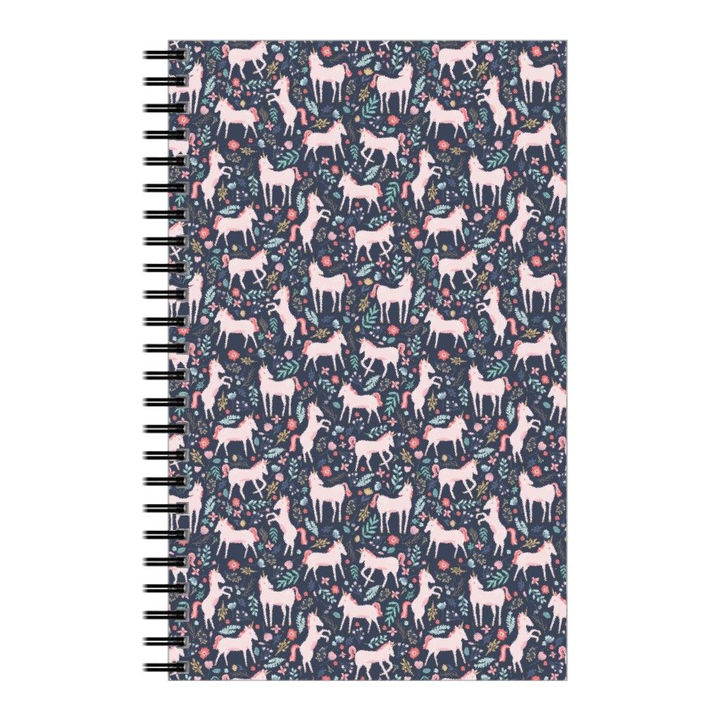 Pink Unicorn Fields - Dark Notebook, 5x8, Multicolor