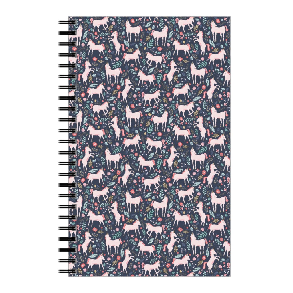 Pink Unicorn Fields - Dark Notebook, 5x8, Multicolor