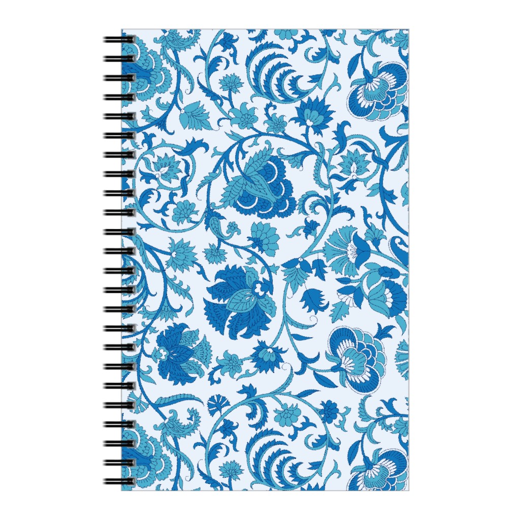 Indian Block Print - Blue Notebook, 5x8, Blue, True Blue