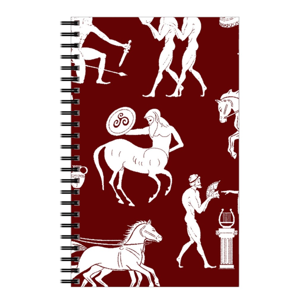 Greek Figures Notebook, 5x8, Red, Marsala