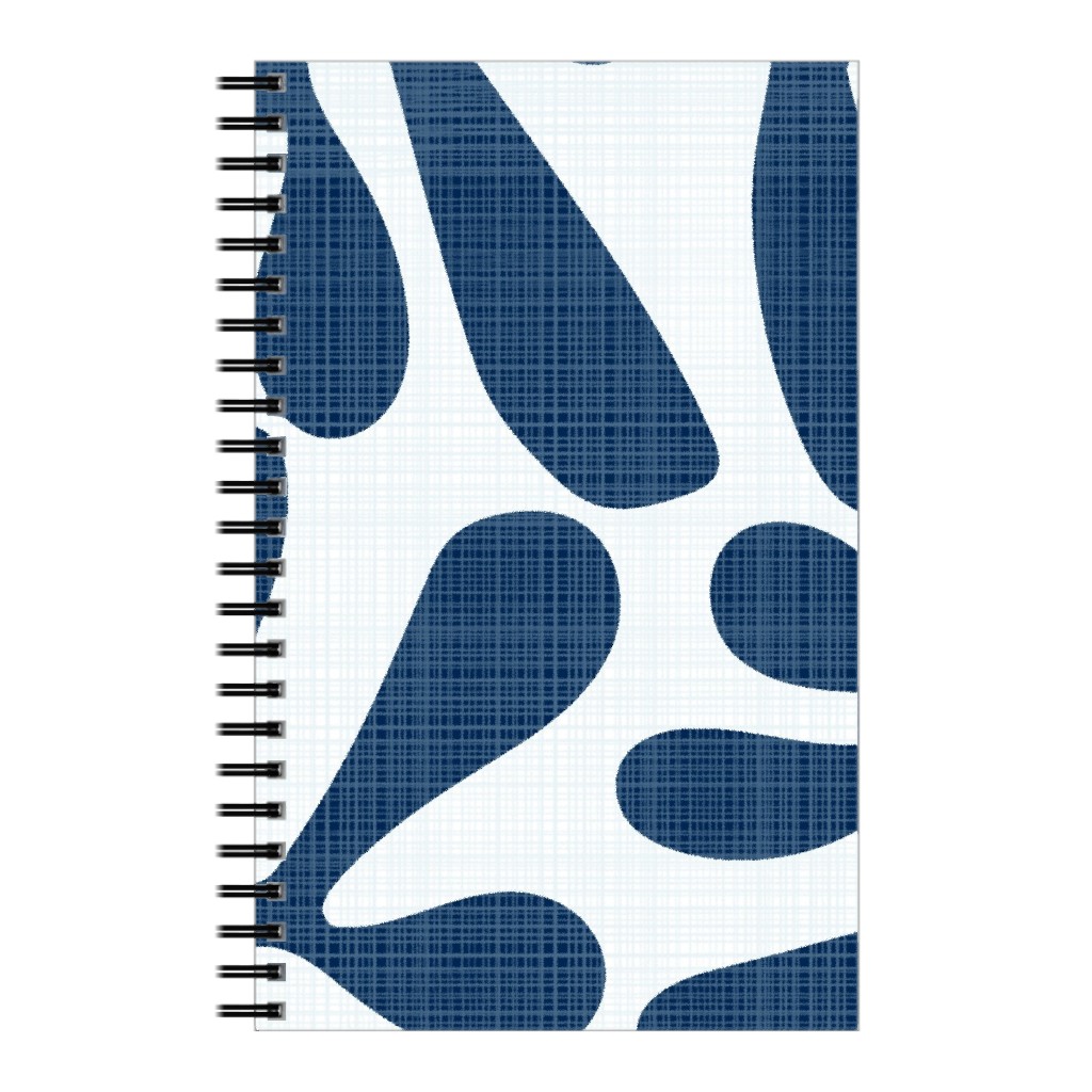 Block Print Texture Notebook, 5x8, Blue, Navy