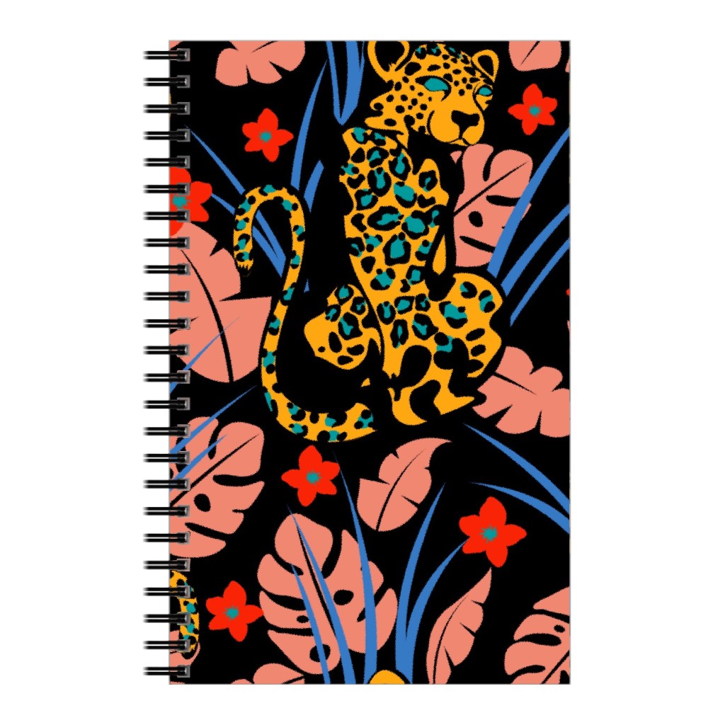Leopard - Multi on Black Notebook | Shutterfly