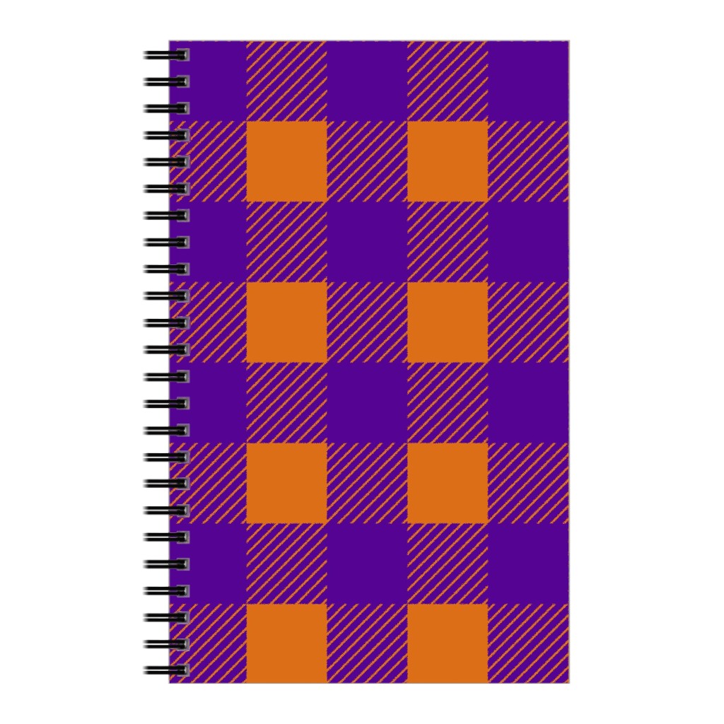 Buffalo Checked Plaid Notebook, 5x8, Purple