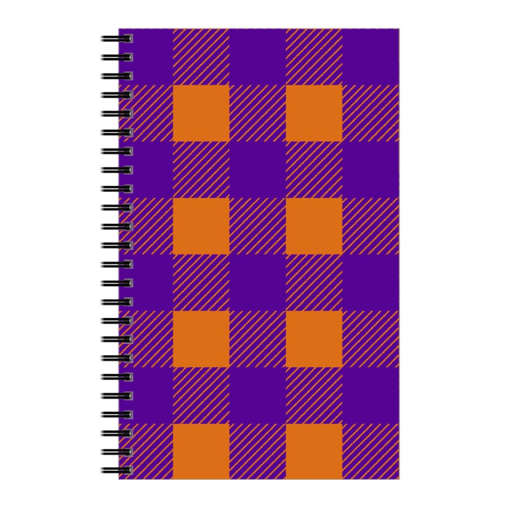 Buffalo Checked Plaid Notebook, 5x8, Purple, Grape Jelly