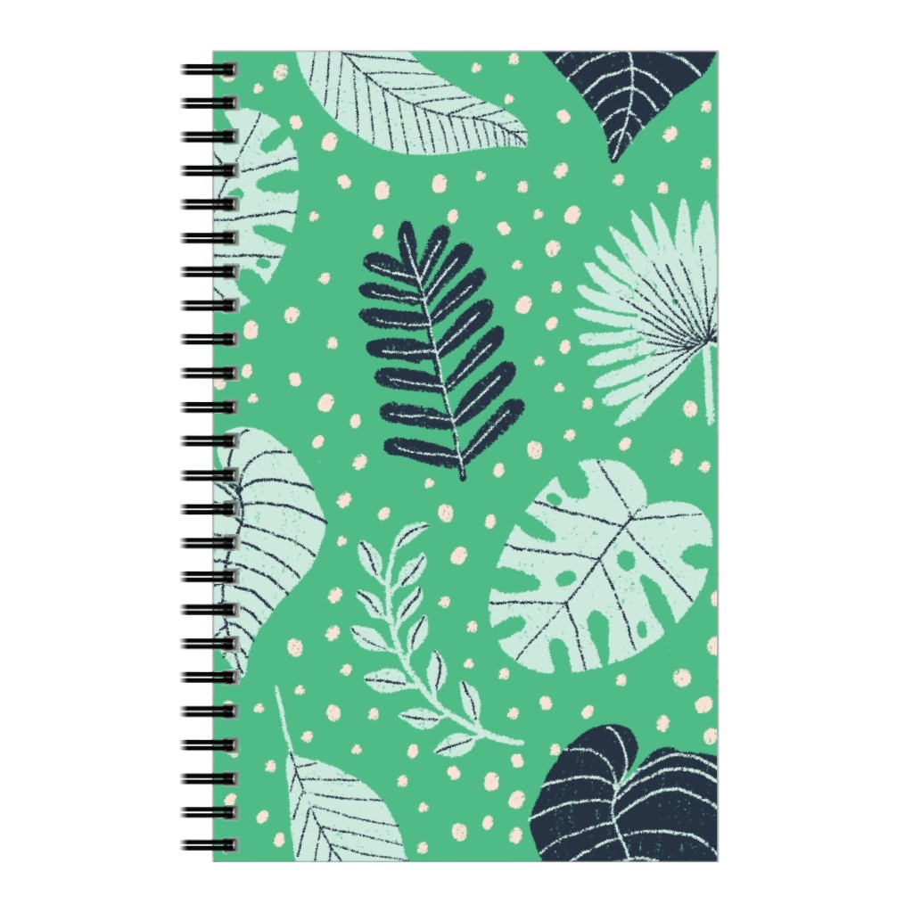 Leafy Jungle - Green Notebook, 5x8, Green