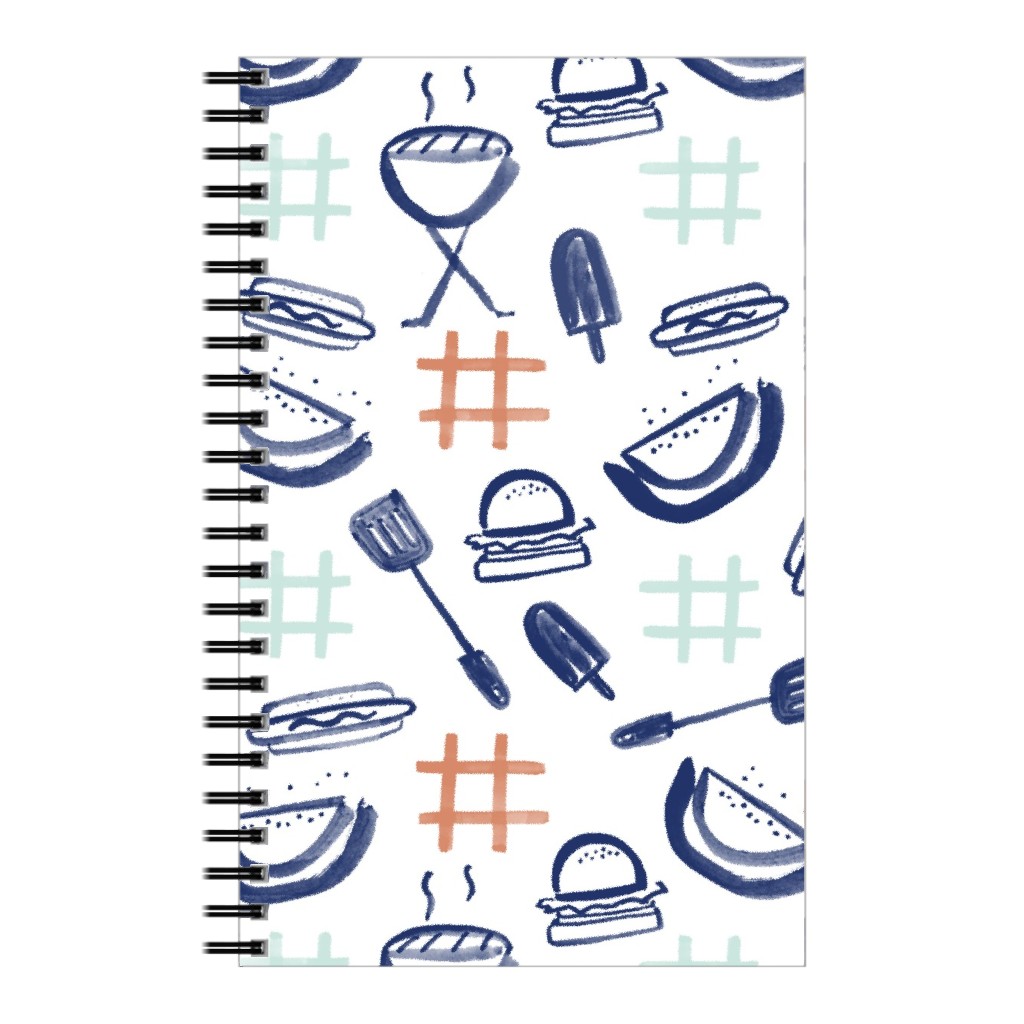Summer Cookout Notebook, 5x8, Blue