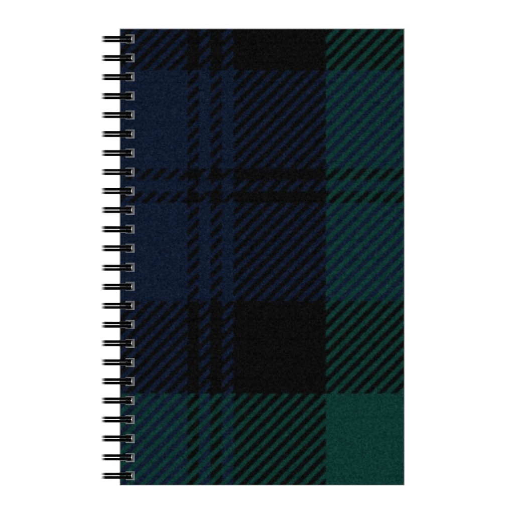 Blackwatch Tartan - Black Notebook, 5x8, Black
