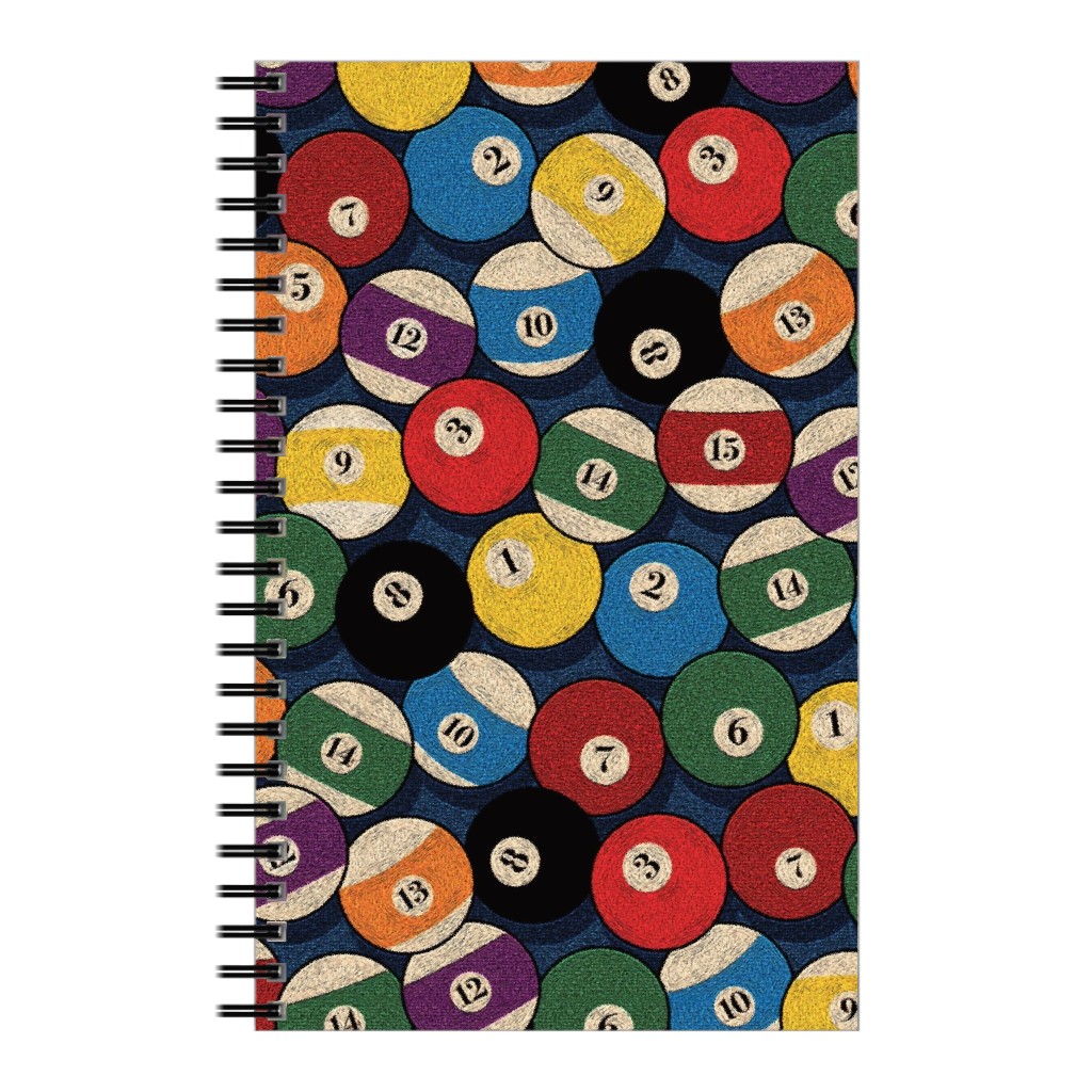 Billiard Bowls - Multi Notebook, 5x8, Multicolor