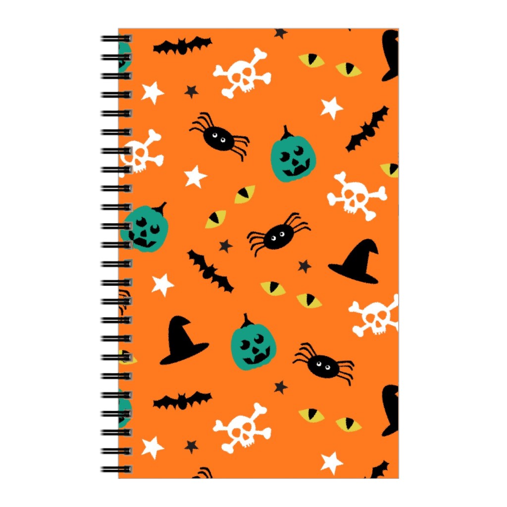 Halloween 2 - Orange Notebook, 5x8, Orange, Orange