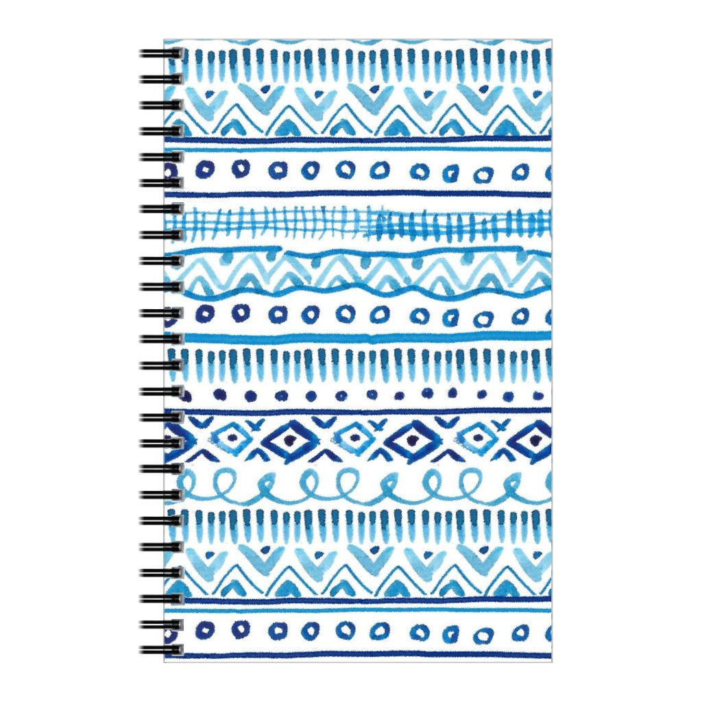 Painted Stripe - Blue Notebook, 5x8, Blue