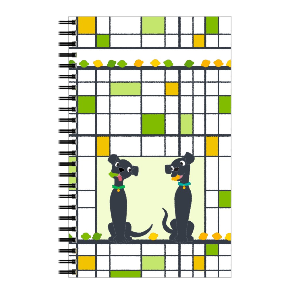 Lemons or Limes Pups Notebook, 5x8, Multicolor