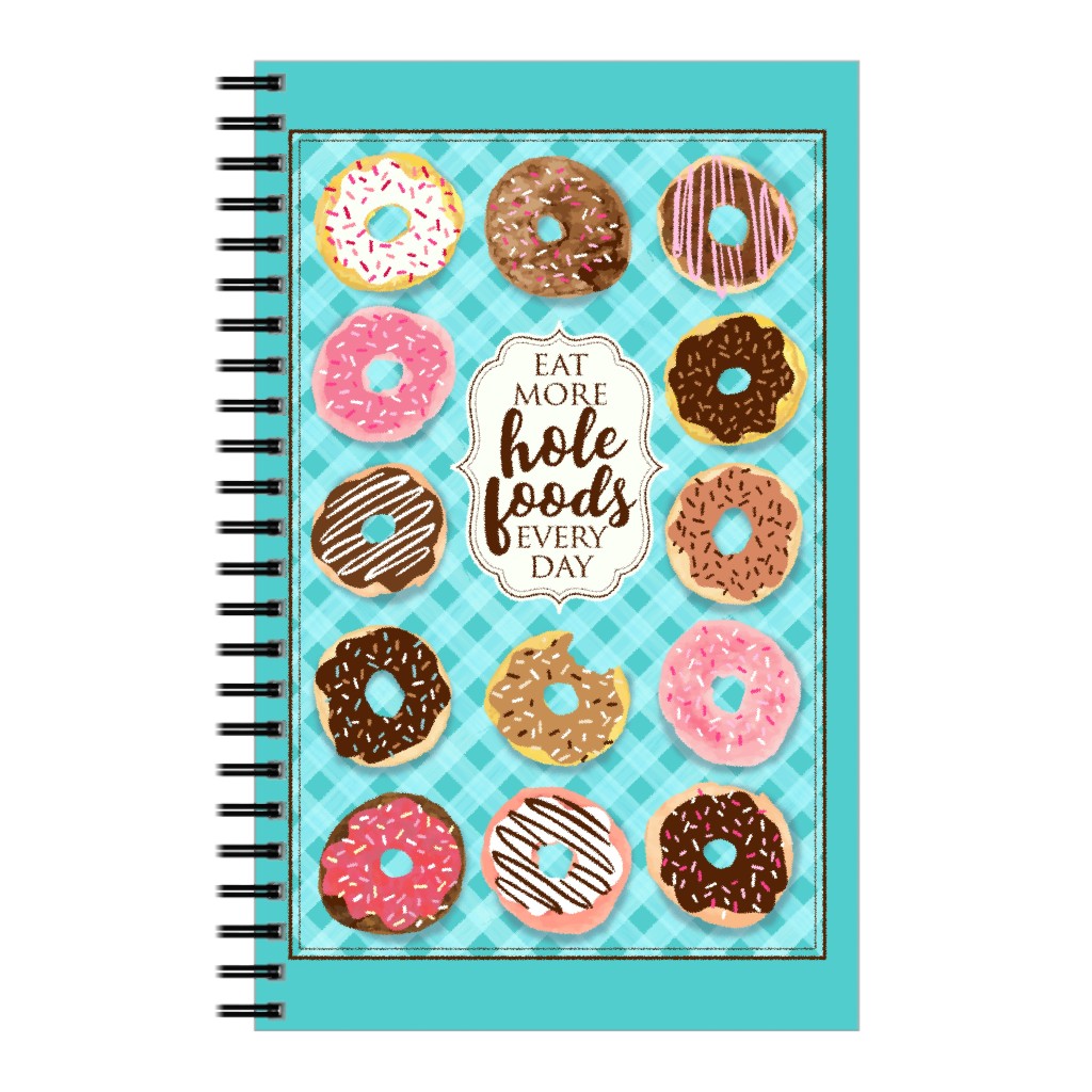 Eat More hole Foods Notebook, 5x8, Multicolor