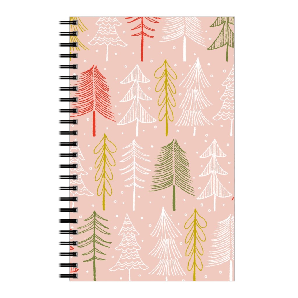 Oh' Christmas Tree Notebook, 5x8, Pink, Sand