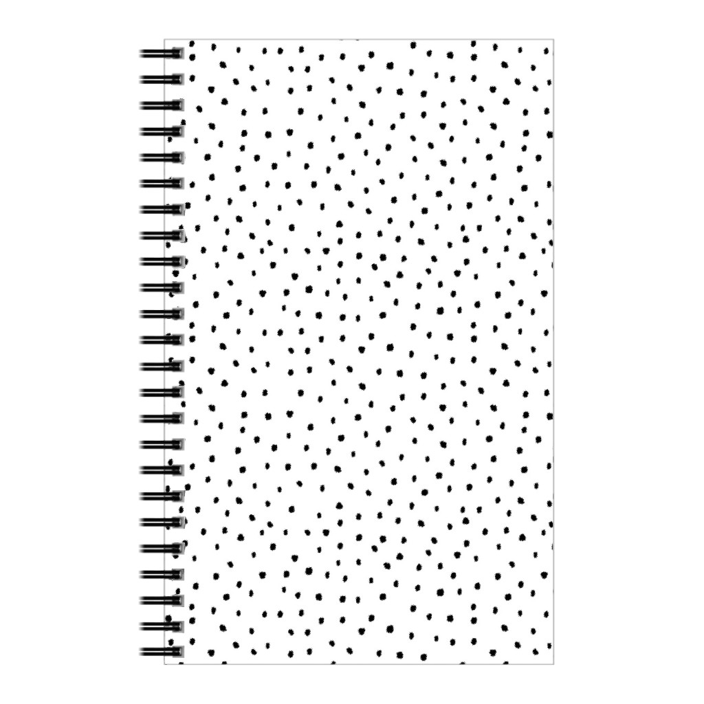 Tiny Dot - Black + White Notebook, 5x8, White