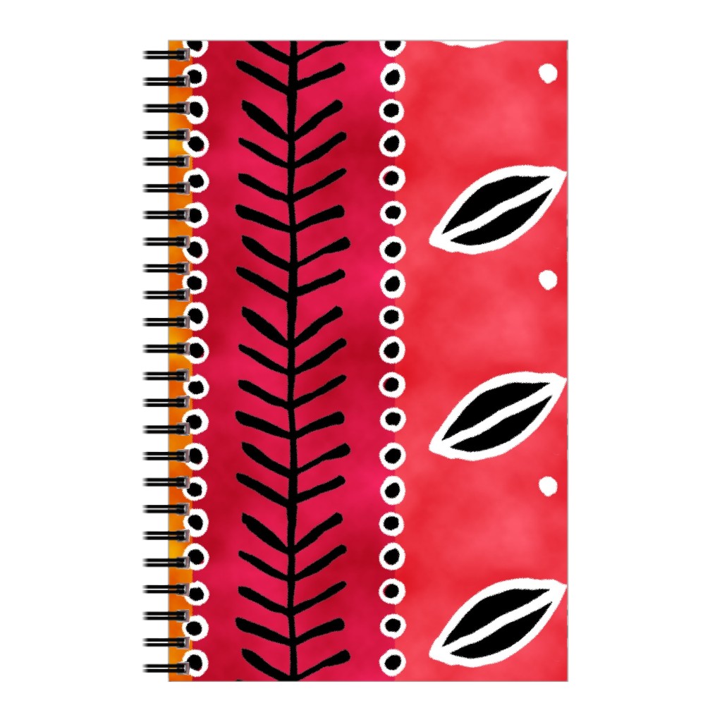 Ribbons Notebook, 5x8, Red
