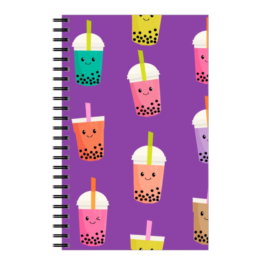 Boba Tea Notebook, 5x8, Purple, Lupin