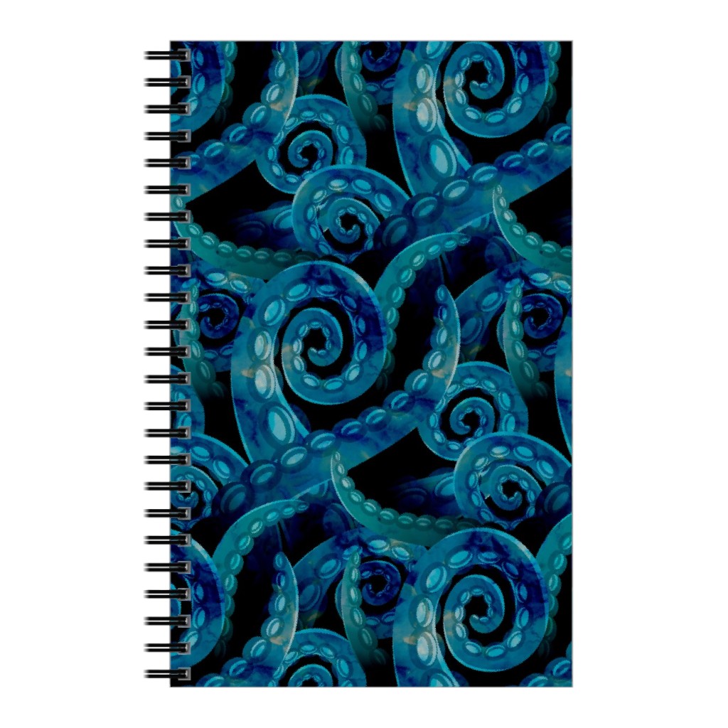 Octopus Watercolor - Blue Notebook, 5x8, Blue