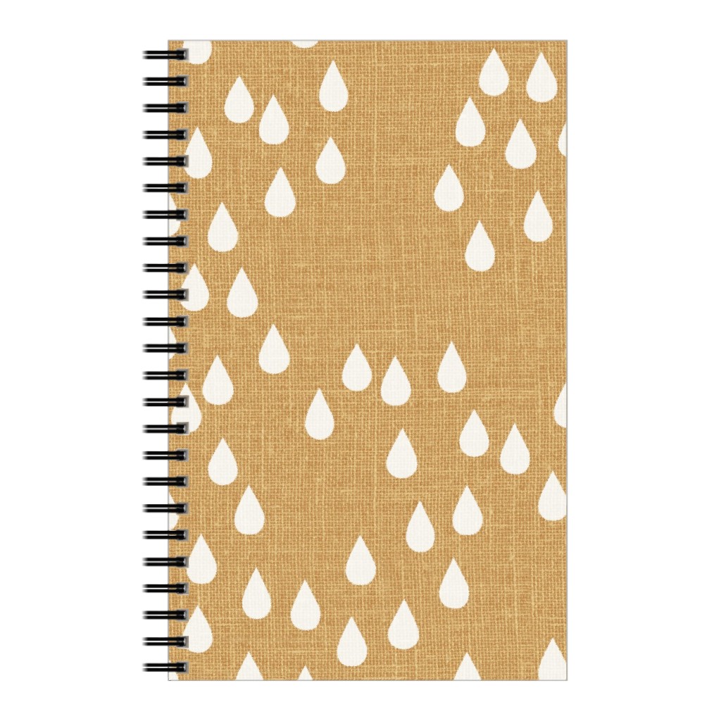 Scattered Rain Drops - Mustard Yellow Notebook, 5x8, Yellow, Classic Yellow