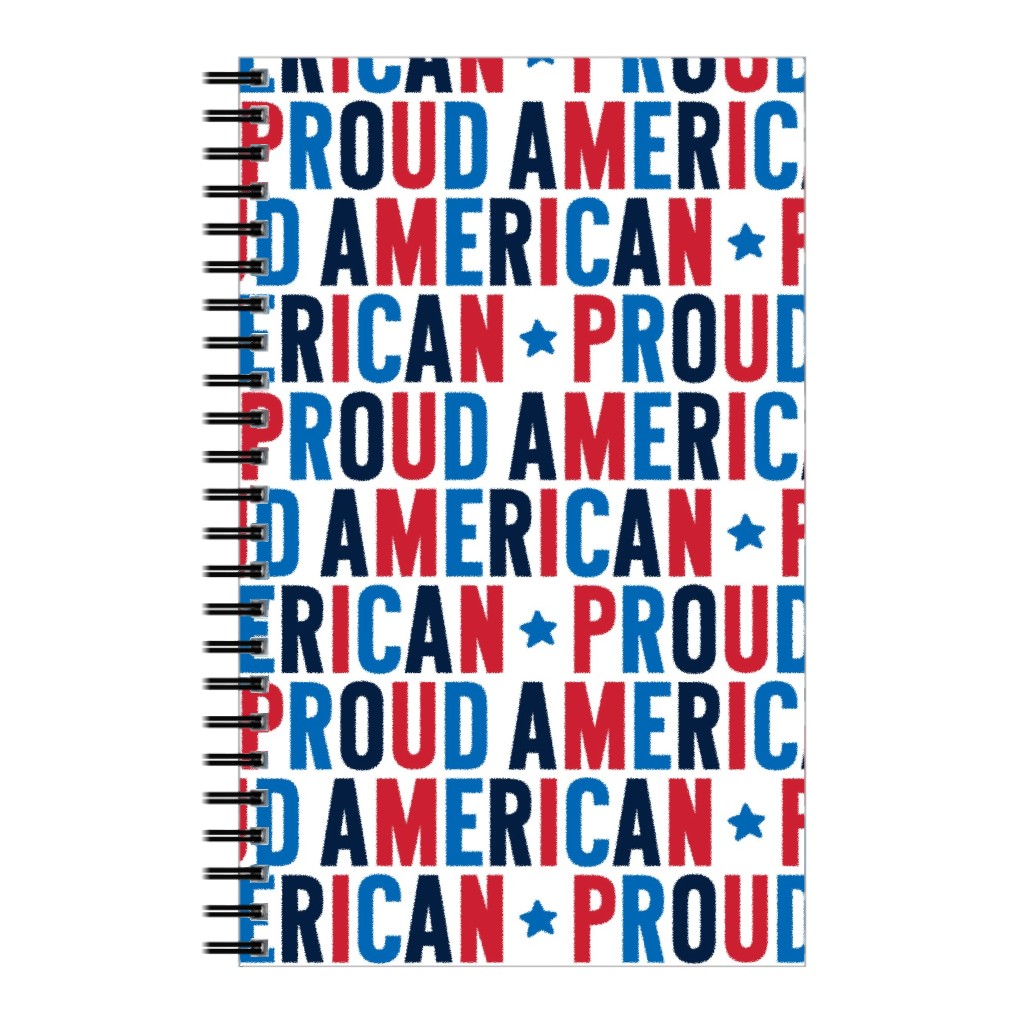 Proud American - Red White and Blue Notebook, 5x8, Multicolor