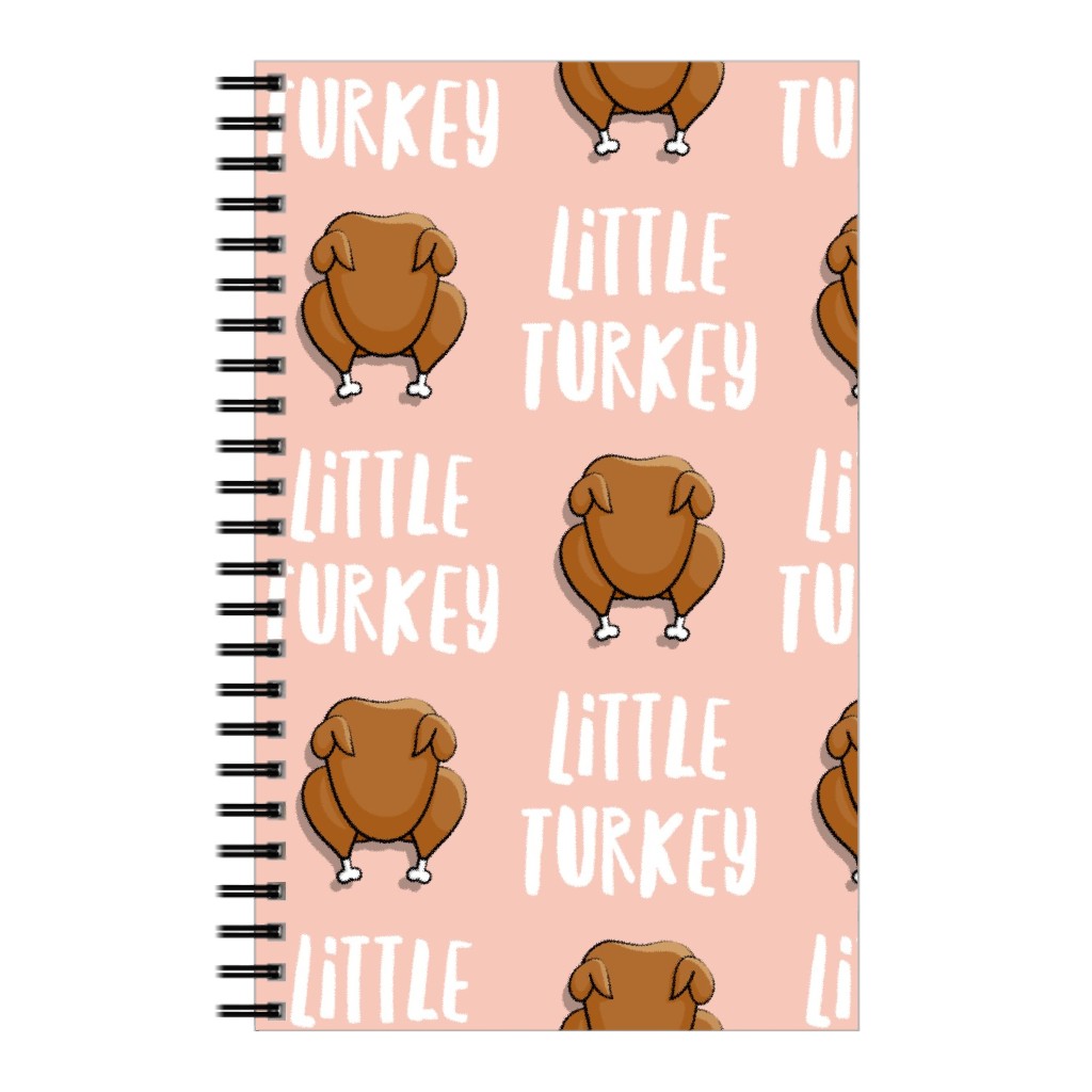 Little Turkey Thanksgiving Notebook, 5x8, Pink