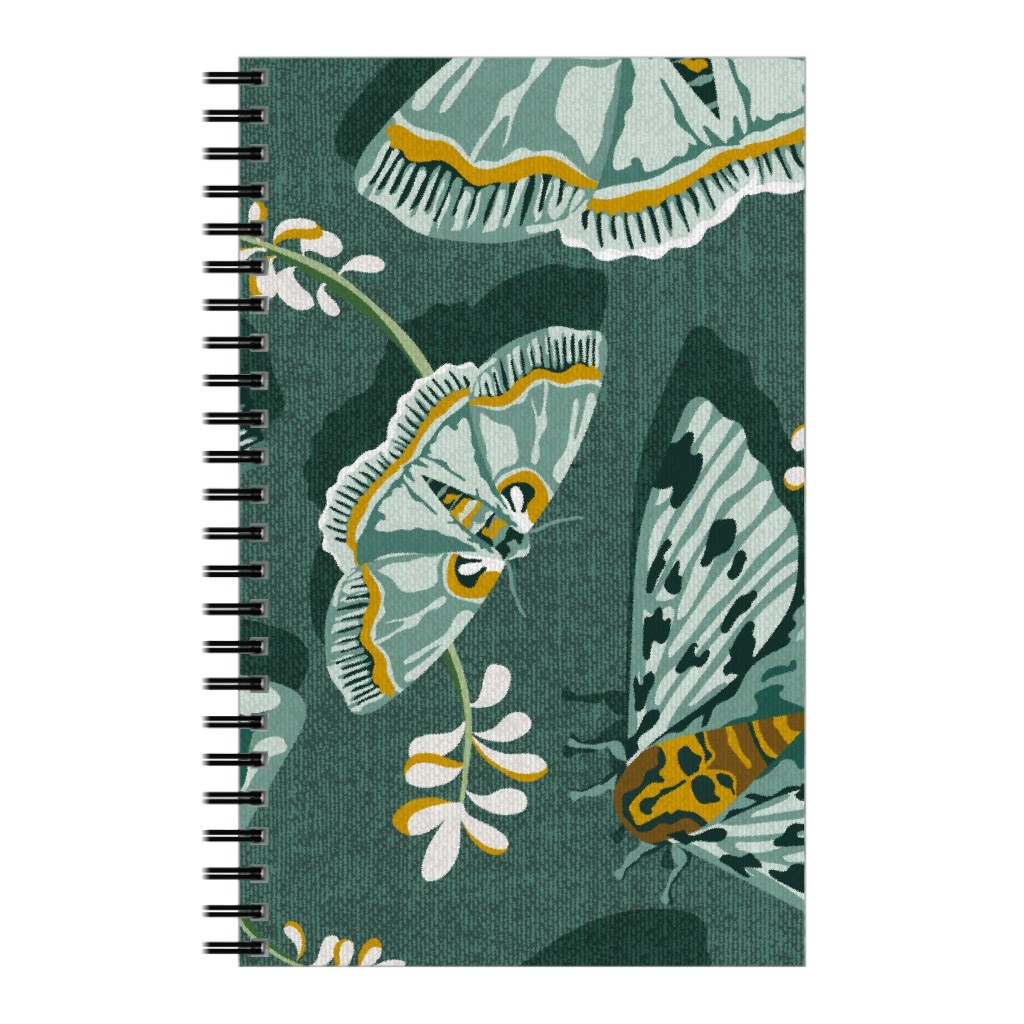Gathering Moths - Green Notebook, 5x8, Green