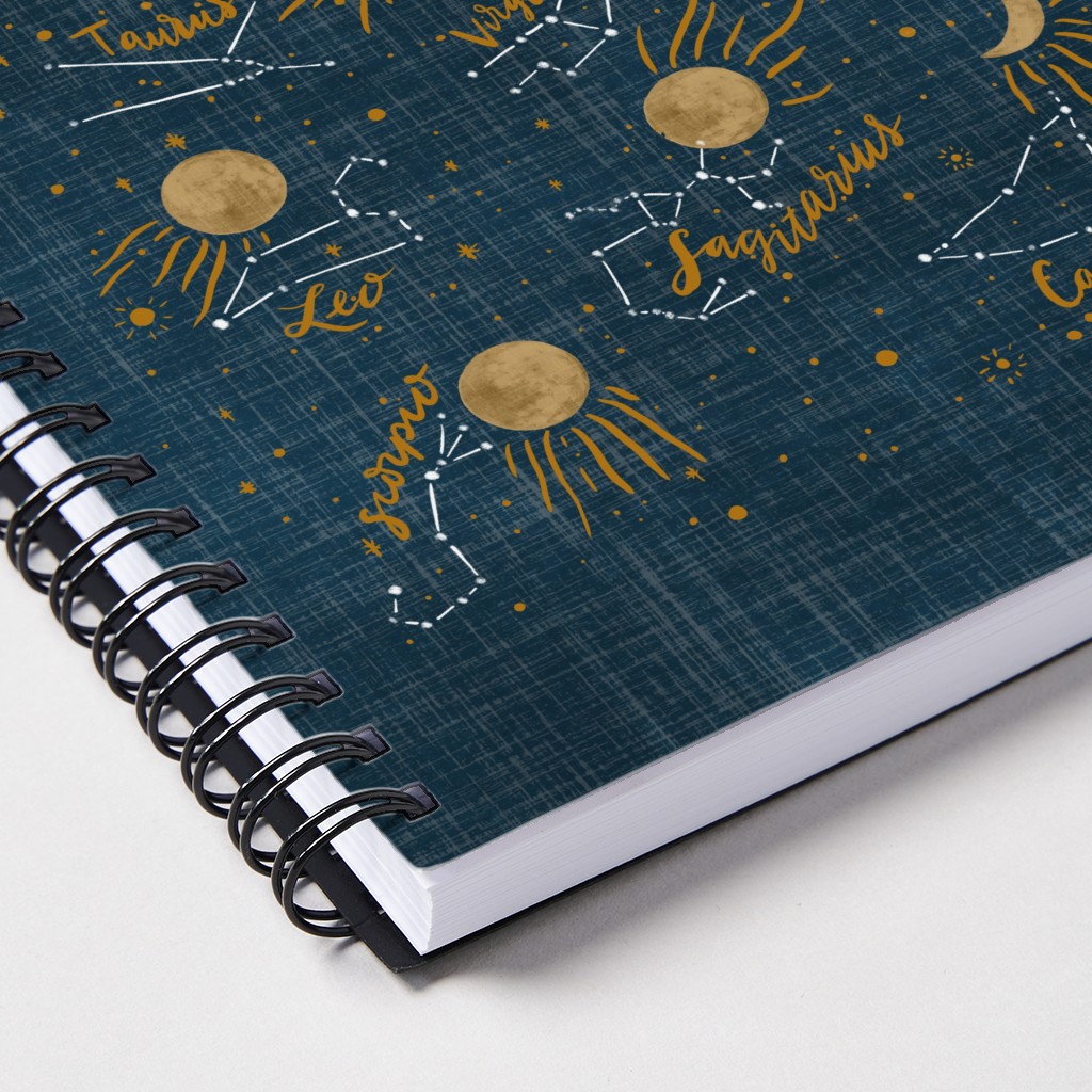 Moon Sparkle Zodiac - Navy Notebook | Shutterfly