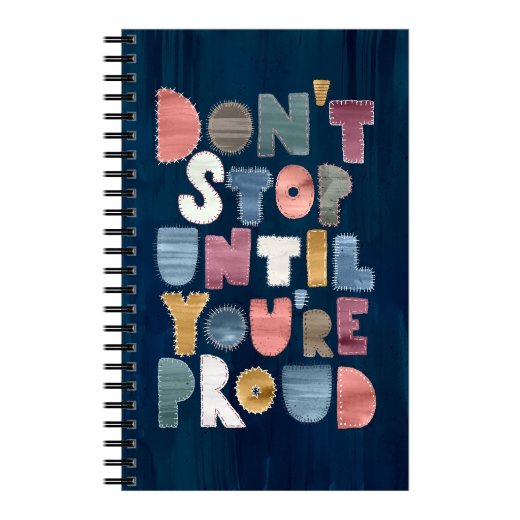 Don't Stop, Motivational Quote Notebook, 5x8, Multicolor, Blueberry