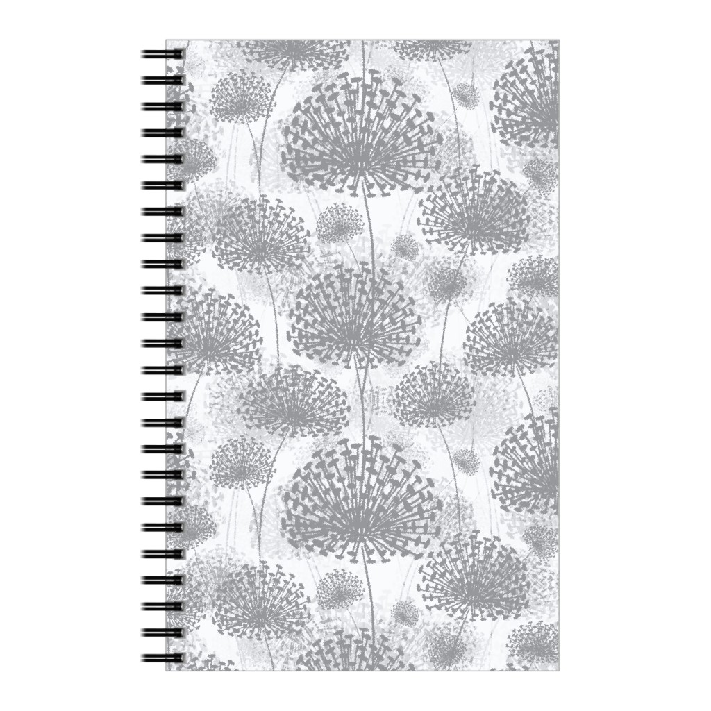 Dandelions Notebook, 5x8, Gray