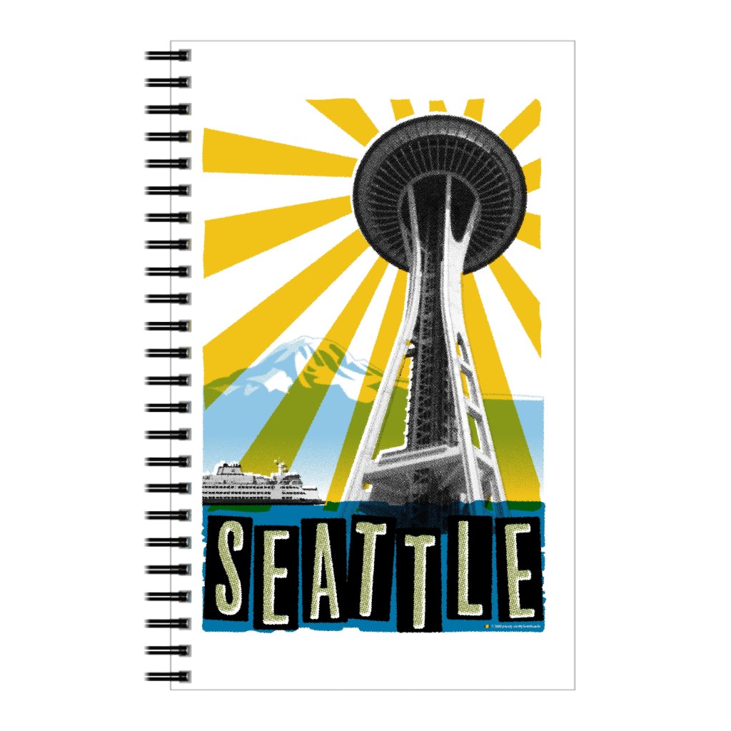 Emerald City, Seattle - Multi Notebook, 5x8, Multicolor