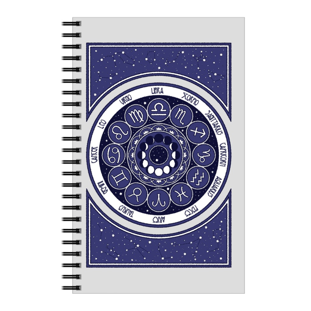 Nouveau Zodiac Notebook, 5x8, Blue, True Blue