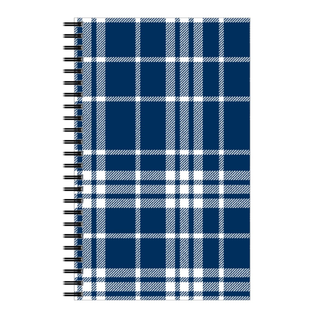 Tartan Check Notebook, 5x8, Blue
