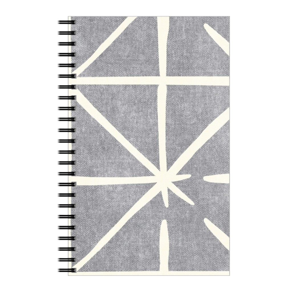 Geometric Triangles - Distressed - Grey Notebook, 5x8, Gray