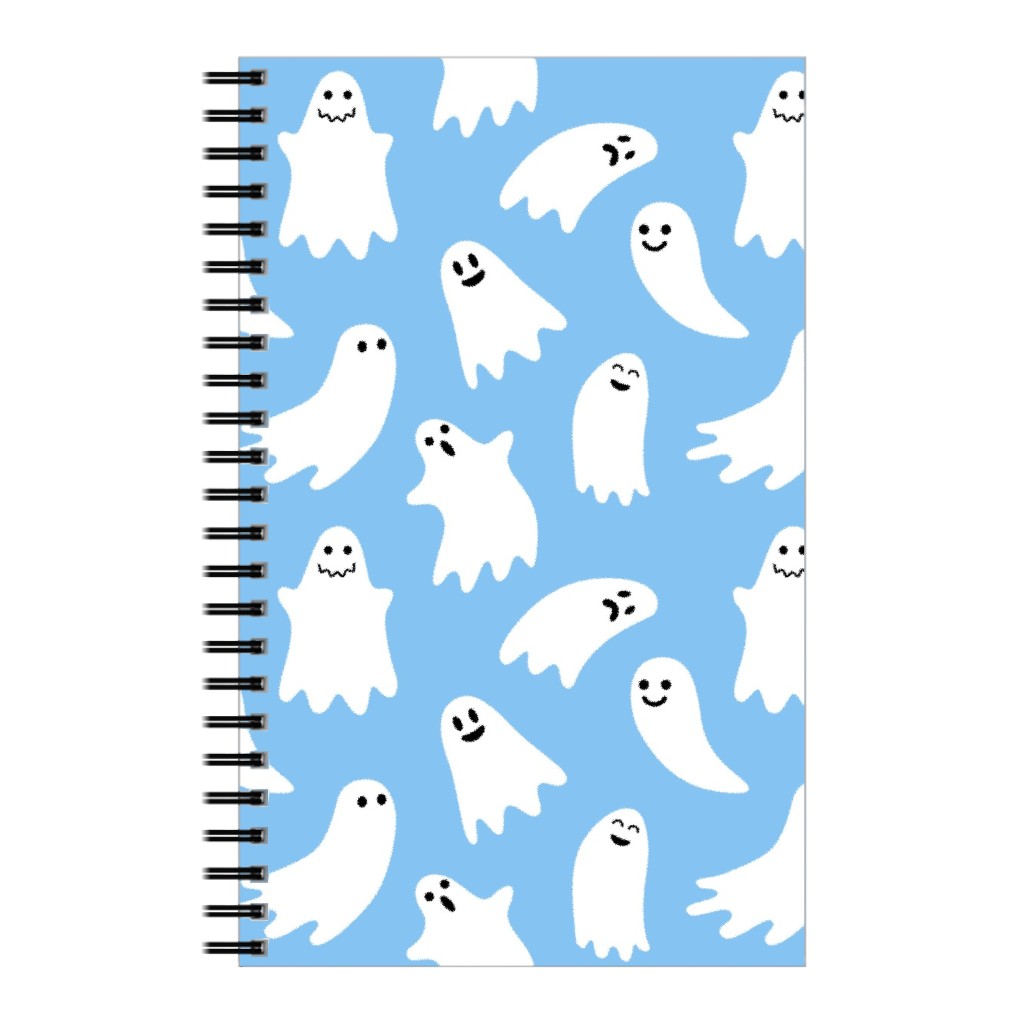 Cute Ghosts - Blue Notebook, 5x8, Blue